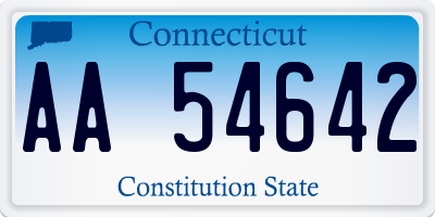 CT license plate AA54642