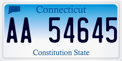 CT license plate AA54645