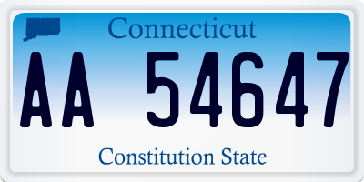 CT license plate AA54647