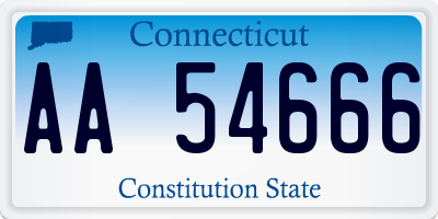 CT license plate AA54666