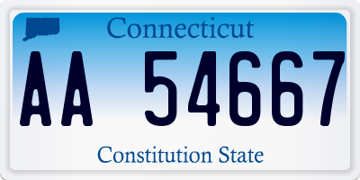 CT license plate AA54667