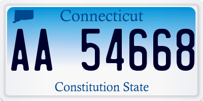 CT license plate AA54668