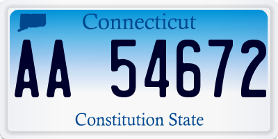 CT license plate AA54672