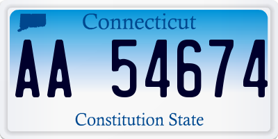 CT license plate AA54674