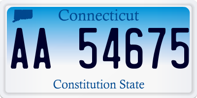 CT license plate AA54675