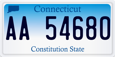 CT license plate AA54680