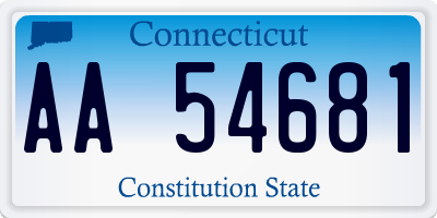 CT license plate AA54681