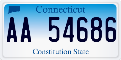 CT license plate AA54686