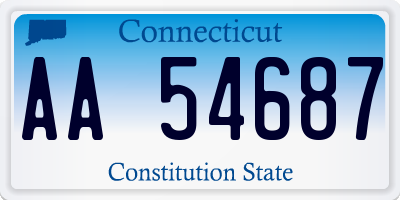 CT license plate AA54687