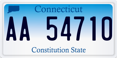 CT license plate AA54710