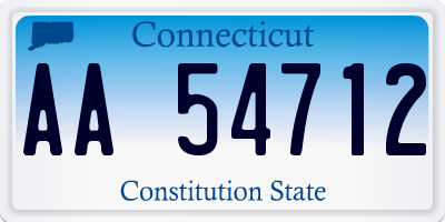 CT license plate AA54712