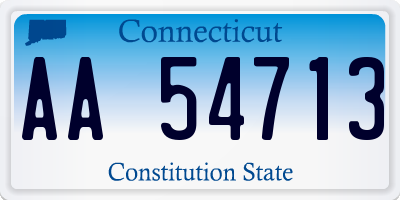 CT license plate AA54713