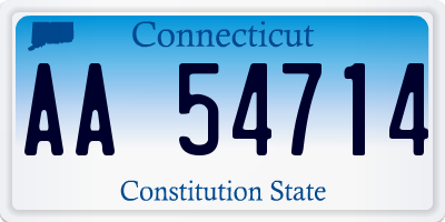 CT license plate AA54714