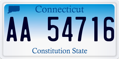 CT license plate AA54716