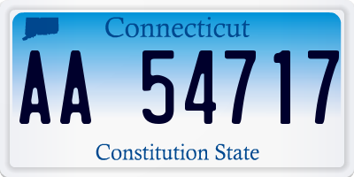 CT license plate AA54717