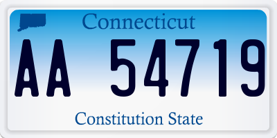 CT license plate AA54719