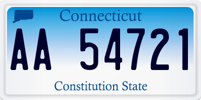 CT license plate AA54721