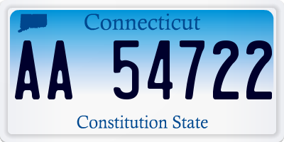 CT license plate AA54722