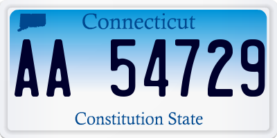 CT license plate AA54729