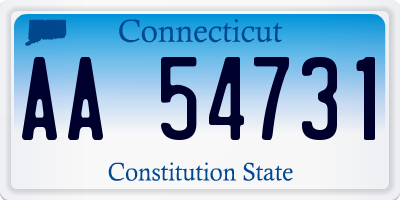 CT license plate AA54731