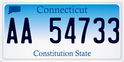 CT license plate AA54733