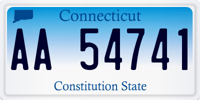 CT license plate AA54741