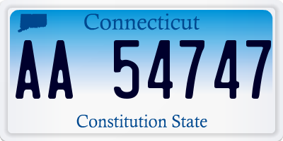 CT license plate AA54747