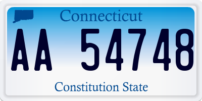 CT license plate AA54748