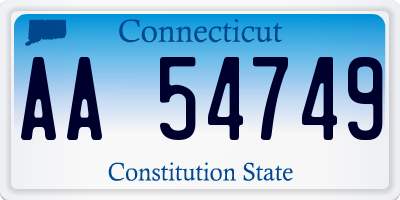 CT license plate AA54749