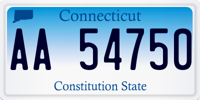 CT license plate AA54750