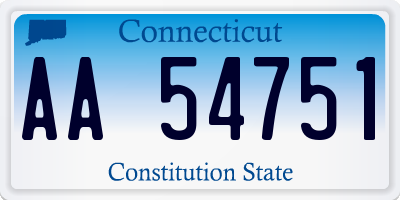 CT license plate AA54751