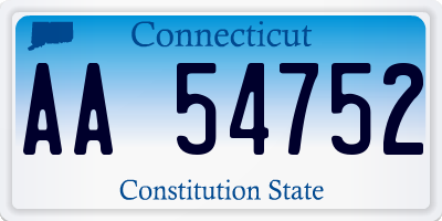 CT license plate AA54752