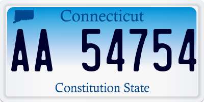 CT license plate AA54754