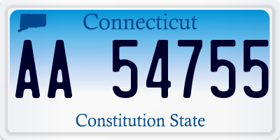 CT license plate AA54755