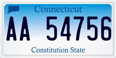 CT license plate AA54756