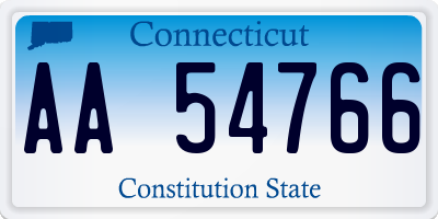 CT license plate AA54766