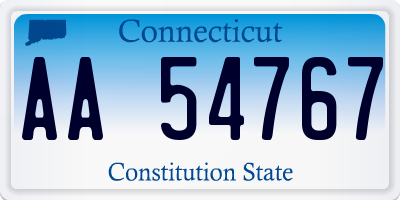 CT license plate AA54767