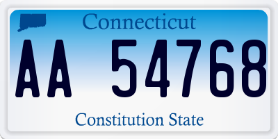 CT license plate AA54768