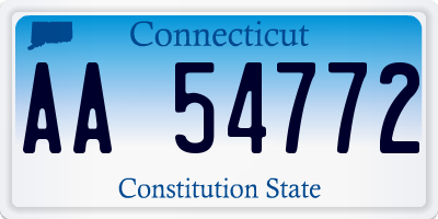 CT license plate AA54772