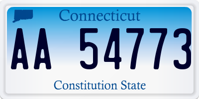 CT license plate AA54773