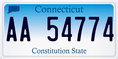 CT license plate AA54774