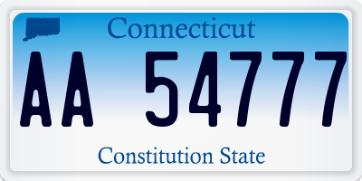 CT license plate AA54777