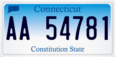 CT license plate AA54781