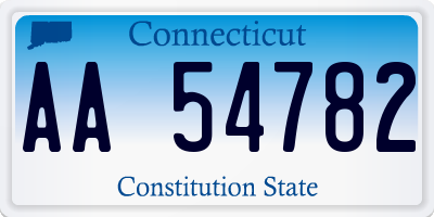 CT license plate AA54782