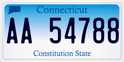 CT license plate AA54788