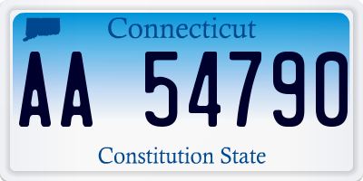 CT license plate AA54790