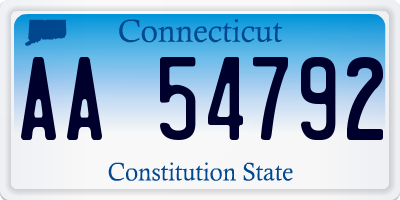 CT license plate AA54792