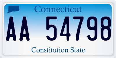 CT license plate AA54798