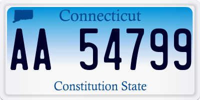 CT license plate AA54799