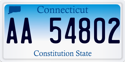 CT license plate AA54802